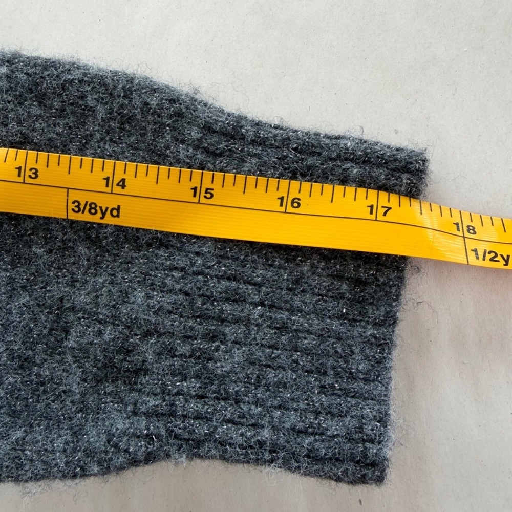 Lucky Brand V Neck Sweater Heathered Gray Metallic Knit Pullover Womens L‎ - Picture 9 of 10